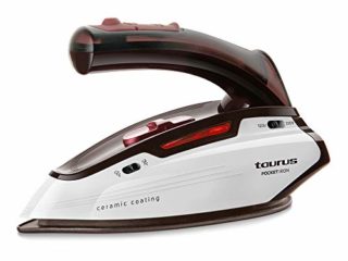 Taurus Pocket Iron Plancha de Viaje, 1150 W, diseño Mini, Ligera, bivoltaje, 45 g/min, Cepillo Anti olores, Bolsa de Transporte, Cerámica, Blanco