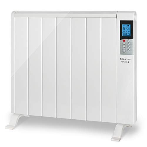 Taurus Tanger 1500 - Emisor térmico con tecnología seca, programación diaria-semanal, temperatura hasta 35ºC, 2 modos de funcionamiento confort y económico, función ventana abierta, 7 elementos, 1500W