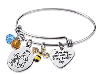 Tawdull Winnie The Pooh Gifts for Women Best Friend Pulseras Any Day Pasado with You is My Favorite Day Brazalete Amistad Adolescente Niñas Regalo BFF Pulsera