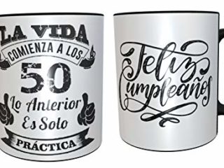 Taza de desayuno regalo original para 50 cumpleaños - regalos para hombres 50 años - regalos 50 cumpleaños mujer (Español)