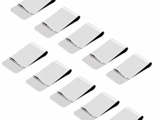 TAZEMAT Clip de Dinero de Metal 10 pcs Clip de Dinero Plateado Pinza de Billetes Metálica Delgada Acero Innoxidable y Cobre para Efectivos Tarjeta de Crédito Clasificación de Documentos Hombre Mujer