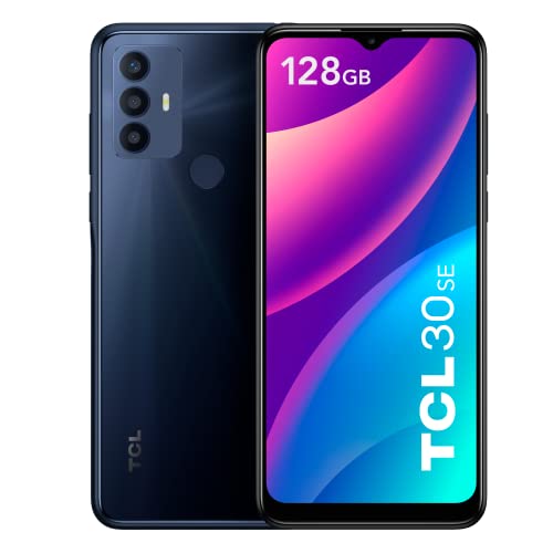 TCL 30 SE 128GB - Smartphone de 6.52" HD+ con NXTVISION (MediaTek Helio G25, 4GB/128GB Ampliable MicroSD, Dual SIM, Cámaras 50MP+2MP+2MP, Batería 5000mAh, Android 12) Azul