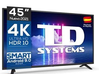 TD Systems - Smart TV 45 Pulgadas 4K HDR10 - Televisores 3 años de garantía, Android, 3X HDMI, 2X USB - K45DLJ12US