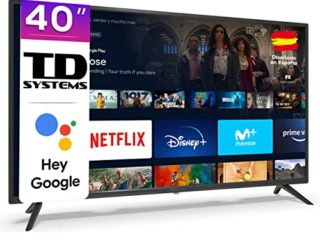 TD Systems - Smart TV Hey Google Official Assistant - Televisores 40 Pulgadas, Control por Voz, Chromecast, 3X HDMI, 2X USB. 3 años de garantía - K40DLX15GLE Modelo 2022
