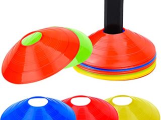 TDDL 20 Piezas de Mini Conos de Disco de platillo, Accesorios de Entrenamiento de Seguridad con asa de Transporte y Bolsa de Red para Juegos de fútbol, Atletismo UVM, marcadores de Campo