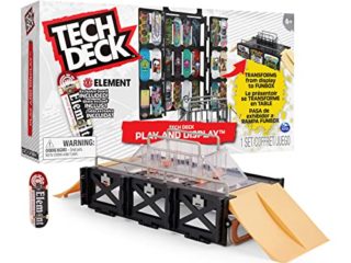 TECH DECK - SKATE PARK DEDOS - Play and Display Finger Skateboard Rampas Transformable y Estuche con Fingerboard Auténtica - 6060503 - Juguetes Niños 6 años +