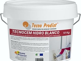 TECNOCEM HIDRO de Tecno Prodist - (10 Kg) - Mortero cemento de capa gruesa para revocos y enlucidos, hidrofugado e impermeable de color blanco.