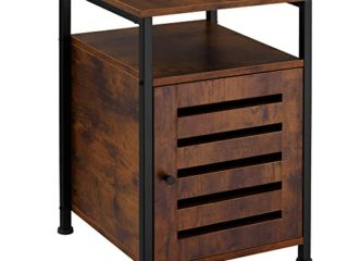 tectake 800925 Mueble Auxiliar para el salón, Mesita de Noche para el Dormitorio, Mobiliario de Interior (Madera Industrial Oscura)