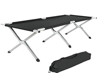 TecTake Cama de Camping XL Plegable Capacidad de 150 kg + Bolsa para Transporte Varias cantidades - (Negro | No. 401212)