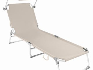 Tectake Cama Hamaca Tumbona Aluminio Plegable Con Parasol Playa Jardín Exterior