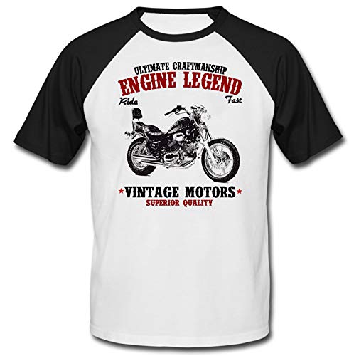 TEESANDENGINES - Camiseta de manga corta para hombre Yamaha Xv 1100 Virago, color negro Blanco blanco 3XL