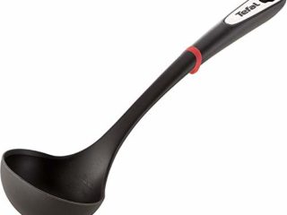 Tefal Cucharón Ingenio - Cucharón de plastico resistente y duradero, sin BPA, termoresistente hasta 230 grados de temperatura, apto lavavajillas, rojo/negro