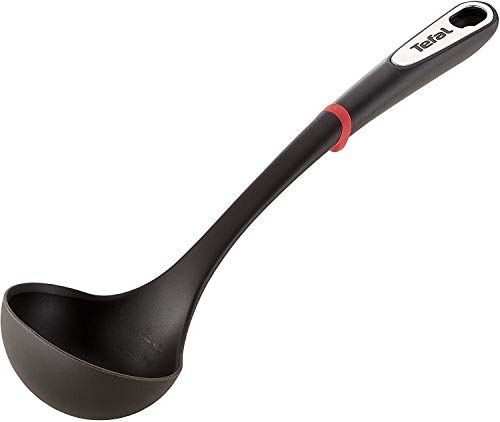 Tefal Cucharón Ingenio - Cucharón de plastico resistente y duradero, sin BPA, termoresistente hasta 230 grados de temperatura, apto lavavajillas, rojo/negro