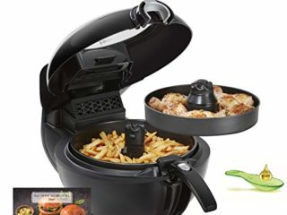 Tefal Freidora de aire caliente YV9708 ActiFry Genius XL 2 en 1 | 1500 vatios | capacidad: 1,7 kg | 9 programas automáticos | tecnología 2 en 1 | negro