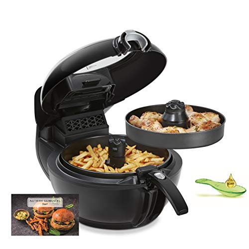 Tefal Freidora de aire caliente YV9708 ActiFry Genius XL 2 en 1 | 1500 vatios | capacidad: 1,7 kg | 9 programas automáticos | tecnología 2 en 1 | negro