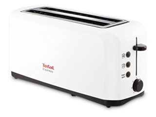 Tefal Grille Pain Express TL270101 Tostadora 2 ranuras largas con motor de 1400 W, para hasta 4 rebanadas de pan de molde con 7 niveles de tostado y 3 funciones, con bandeja extraíble de migas