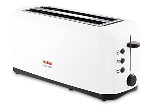 Tefal Grille Pain Express TL270101 Tostadora 2 ranuras largas con motor de 1400 W, para hasta 4 rebanadas de pan de molde con 7 niveles de tostado y 3 funciones, con bandeja extraíble de migas