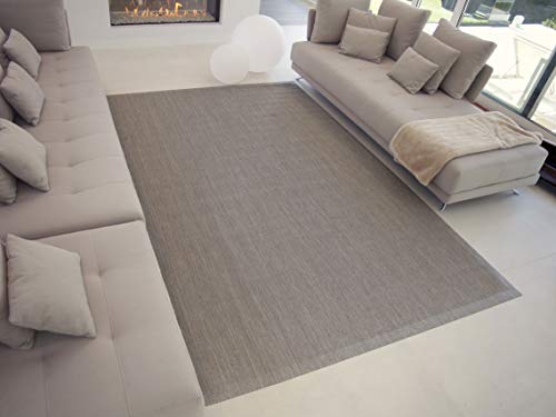 TEJIDOS EL MUNDO Alfombra SALÓN Vinilo Lisa 140x200 cm Beige