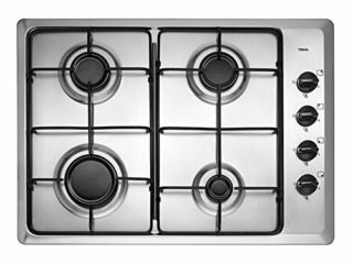 Teka | Placa de Gas butano de 50cm | 4 quemadores | parrillas esmaltadas | Acero Inoxidable | 3.5 x 60 x 43.5 cm