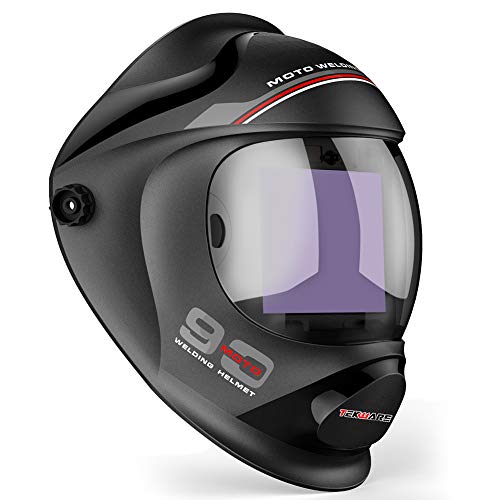 Tekware Casco de Soldadura de Auto Oscurecimiento con Energía Solar Color Verdadero Pantalla Grande, Lente 4C Hemisférica, Máscara de Soldador de 4 Sensores para TIG MIG Soldadura de Arco Molienda