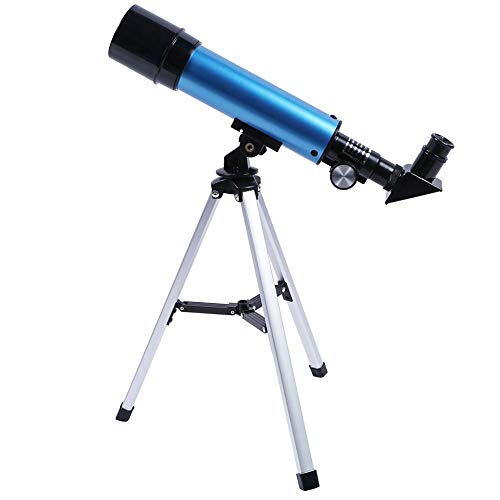 Telescopio para niños principiantes, Telescopio astronómico portátil de aumento HD Telescopio refractor de enfoque manual compacto con trípode para tomar como regalo de niños, principiante