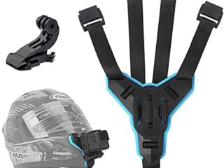 TELESIN Soporte frontal para casco de motocicleta para GoPro Hero 2018/6/5/4/3, sesión, SJCAM, AKASO, Campark, Polaroid, Osmo Action, YI Action - Montaje de casco curvado