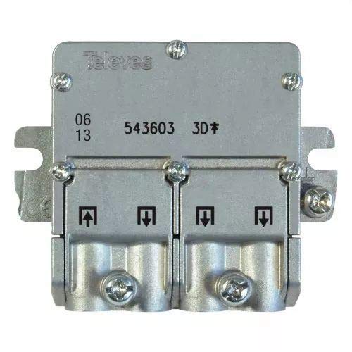Televes 543603 - Repartidor EMC 1E 3S, Acero Inoxidable