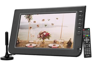 Televisor portátil, TV pequeña Digital DVB-T2, con batería Recargable TDT TV and HDMI,USB,AV in, Adecuado para la Cocina, el Coche y el Exterior