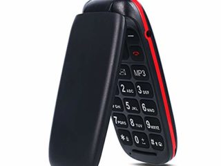 Teléfono Móvil con Tapa para Personas Mayores, Ukuu 800mAh Móvil para Mayores Teclas Grandes gsm Dual SIM Fácil de Usar para Ancianos Negro