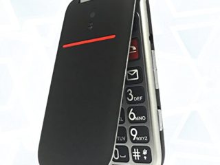 Teléfono Móvil para Personas Mayores Teclas Grandes con Tapa Pantalla de 2,4 Pulgadas Tecla de Emergencia Botón SOS Cámara Fácil de Usar para Ancianos, Artfone Flip CF241A, Negro