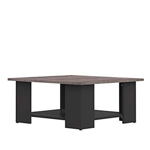 Temahome Mesa baja cuadrada, tablero de partículas, efecto negro y hormigón, 89 x 67 x 30.5 cm (A- D-A)