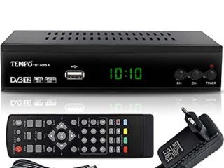 Tempo 4000 Decodificador Digital Terrestre – DVB T2 / HDMI Full HD / Canales Sintonizador / Receptor TV / PVR / H.265 HEVC / USB / Decoder / DVB-T2 / TNT / TDT Television / 4K