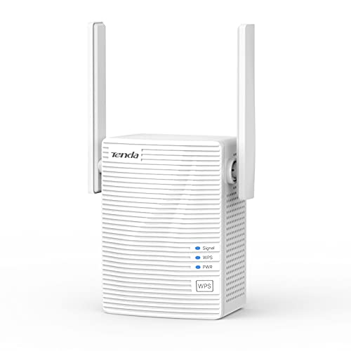 Tenda A15 AC750 Repetidor Extensor de red WiFi, doble banda 5 GHz y 2.4 GHz, puerto Ethernet, Modo AP, WPS Botón, 2 antenas internas, amplificador inalámbrico compatible con módem y ADSL router