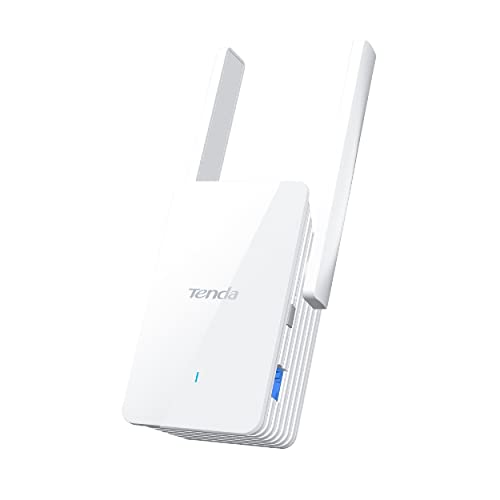 Tenda A27 Repetidor WiFi 6 AX1800, Amplificador y Extensor, Doble Banda 574 Mbps en 2.4 GHz y 1201 Mbps en 5GHz, Puerto Gigabit, Antenas 2*5dBi, Modo de Punto de Acceso, Configuración Fácil