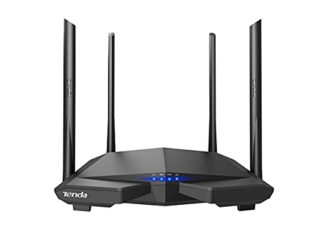 Tenda AC6 Router Inalámbrico Inteligente de Doble Banda (AC1200, 4 Puertos Megabit, WiFi Inteligente, Ahorro de Energía, 4x 5dBi HG Antenas), Color negro