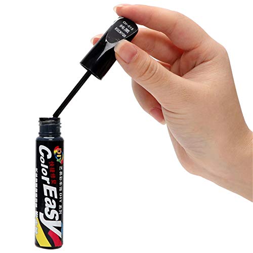 Teochew Rotulador de pintura para reparación de arañazos de coche, color negro, rojo, blanco y plateado, rotulador reparador de arañazos para coches y conductores