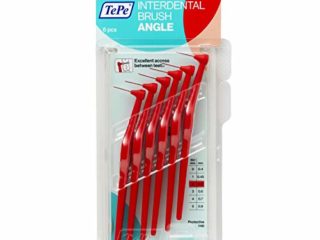 TePe Angle Cepillos interdentales angulados / Palillos interdentales / Tamaño 2, diámetro 0,5 mm / Pack de 6, color rojo