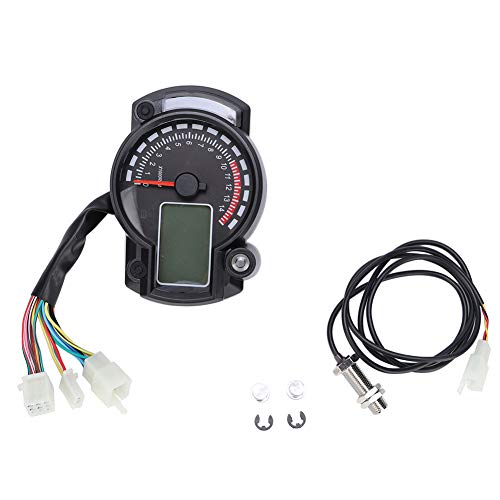 Terisass Universal Tacómetro Digital de la Motocicleta LCD del Velocímetro de la Motocicleta Colorido