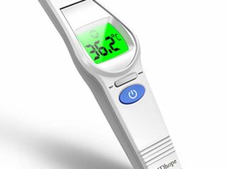 Termómetro Infrarrojo para la Fiebre en la Frente sin Contacto Termómetro Láser Medición Precisa con Alarma de Fiebre Termómetro Digital para Adultos y Niños y Bebés (Batería No Incluida)
