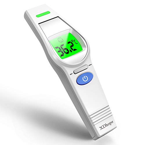 Termómetro Infrarrojo para la Fiebre en la Frente sin Contacto Termómetro Láser Medición Precisa con Alarma de Fiebre Termómetro Digital para Adultos y Niños y Bebés (Batería No Incluida)