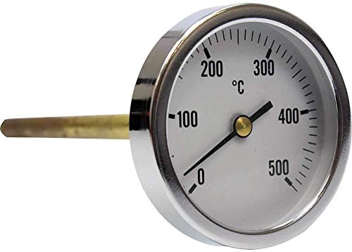 Termómetro para horno de leña, escala de 0 a 500ºC con vaina de 20,30 o 50 cm (20)