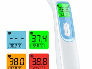 Termometro digital frente 4 en 1 termometro infrarrojos sin contacto con alarma y función de almacenamiento para adultos y niños
