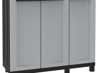 Terry, Twist Black 102b, Armario Multifunción 3 Puertas con 2 Compartimentos separados. 102x39x91,5 cm