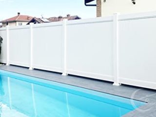 Tex family Juego de panel de valla Olimpia de PVC blanco Altura 193 cm Instalación en cemento - 2 paneles ancho metros 4,30