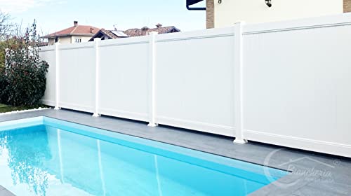Tex family Juego de panel de valla Olimpia de PVC blanco Altura 193 cm Instalación en cemento - 2 paneles ancho metros 4,30