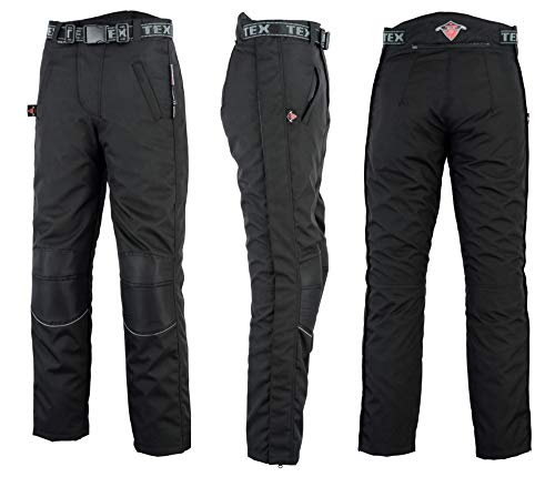 Texpeed Cubre pantalón moto verano/invierno - Sobre pantalones con cremalleras a lo largo de toda la pierna - Impermeables - Negro XL Cintura/Pequeño Pierna