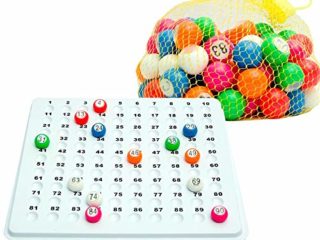 Thomas & Anca Club Supplies Ltd Bolas de bingo y bandeja de cheques empotrada 1-90 Bingo Juego de llamadas de bingo
