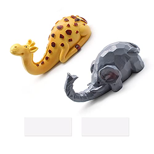 TIANLIN 2 Piezas Ganchos Adhesivos de Animales de Dibujos Animados, Gancho de Dibujos Animados para Niños, Lindo Gancho para Animales, Adecuados para Sala de Estar, Cocina, Baño