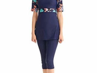 TianMaiGeLun Traje de baño musulmán Trajes de baño Modestos Trajes de baño islámicos Traje de baño Maillot Manga Corta Mujeres Traje de baño Islam Venta (T2, XXL)
