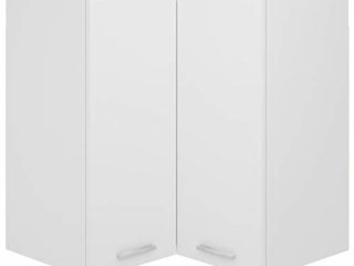 Tidyard Armario Colgante de Esquina Armario de Almacenamiento Armario de Cocina Aglomerado Blanco 57x57x60 cm